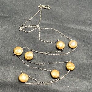 Sterling Silver and Bronze Pearl Necklace